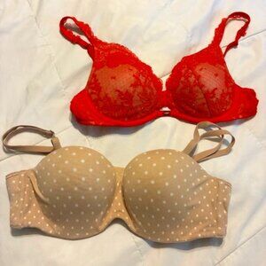 VICTORIA'S SECRET VS Push-Up and BBV Strapless Bra Duo 34B